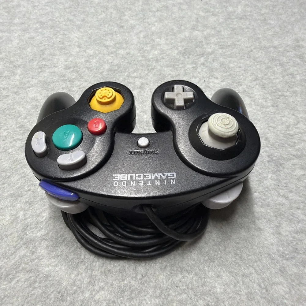 Official Nintendo GameCube Black Controller DOL-003 Wired OEM